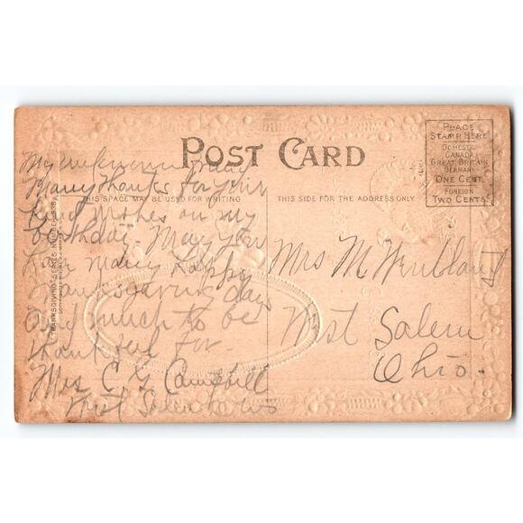 Vintage Thanksgiving Greetings Turkey Lithograph Embossed Postcard - Picture 2 of 2